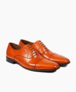 Helston Oxford Orange Tan Leather Shoes