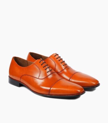 Helston Oxford Orange Tan Leather Shoes