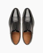 Looe Oxford Black With Patent Toe Cap Leather Shoes