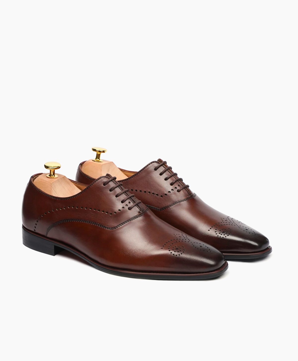 Macclesfield Oxford Reddish Brown Leather Shoes