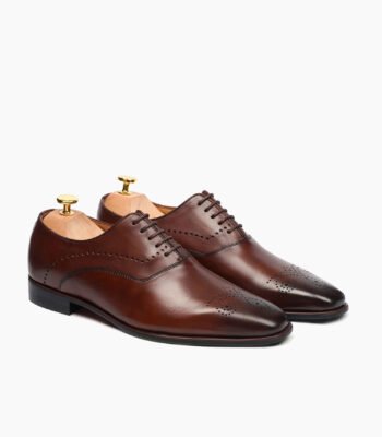 Macclesfield Oxford Reddish Brown Leather Shoes