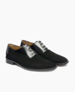Nantwich Oxford Fusion Of Black Suede Leather Shoes