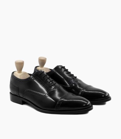 Ramsey Oxford Black High Shine Leather Shoes