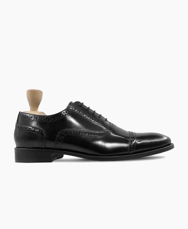 Ramsey Oxford Black High Shine Leather Shoes