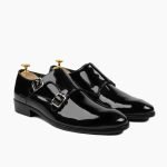 Torridge Double Monkstrap Black Leather Shoes