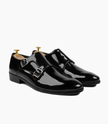 Torridge Double Monkstrap Black Leather Shoes