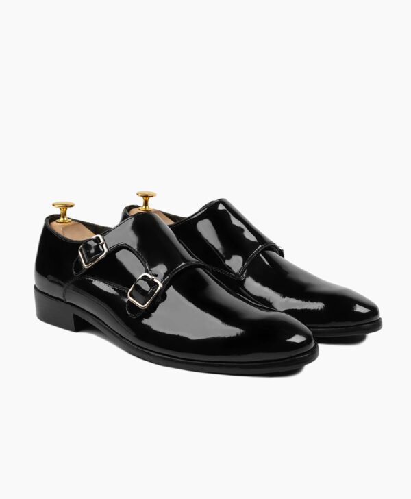Torridge Double Monkstrap Black Leather Shoes