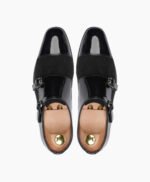 Totnes Double Monkstrap Black Leather Shoes