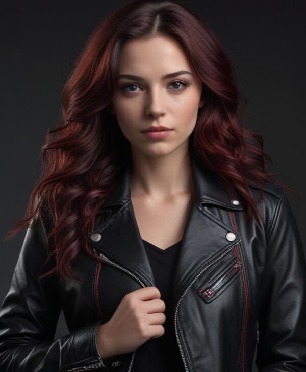 Leather Biker Jacket Black Ellaar