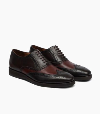 Barnard Oxford Dark Brown and Oxblood Calf Leather Shoes