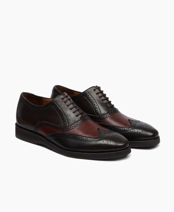 Barnard Oxford Dark Brown and Oxblood Calf Leather Shoes