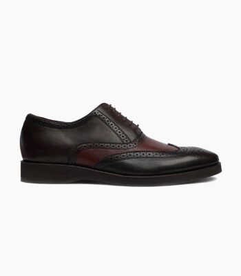 Barnard Oxford Dark Brown and Oxblood Calf Leather Shoes