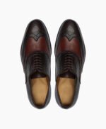 Barnard Oxford Dark Brown and Oxblood Calf Leather Shoes