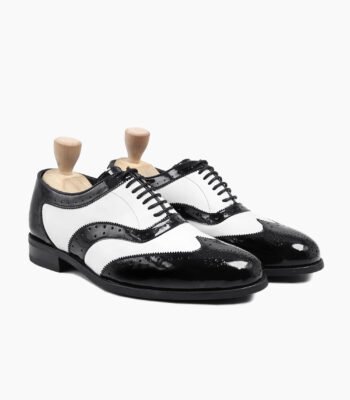 Beverley Oxford Black and White Patent Leather Shoes