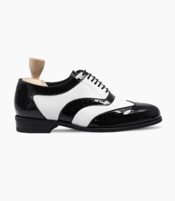 Beverley Oxford Black and White Patent Leather Shoes