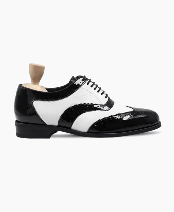 Beverley Oxford Black and White Patent Leather Shoes
