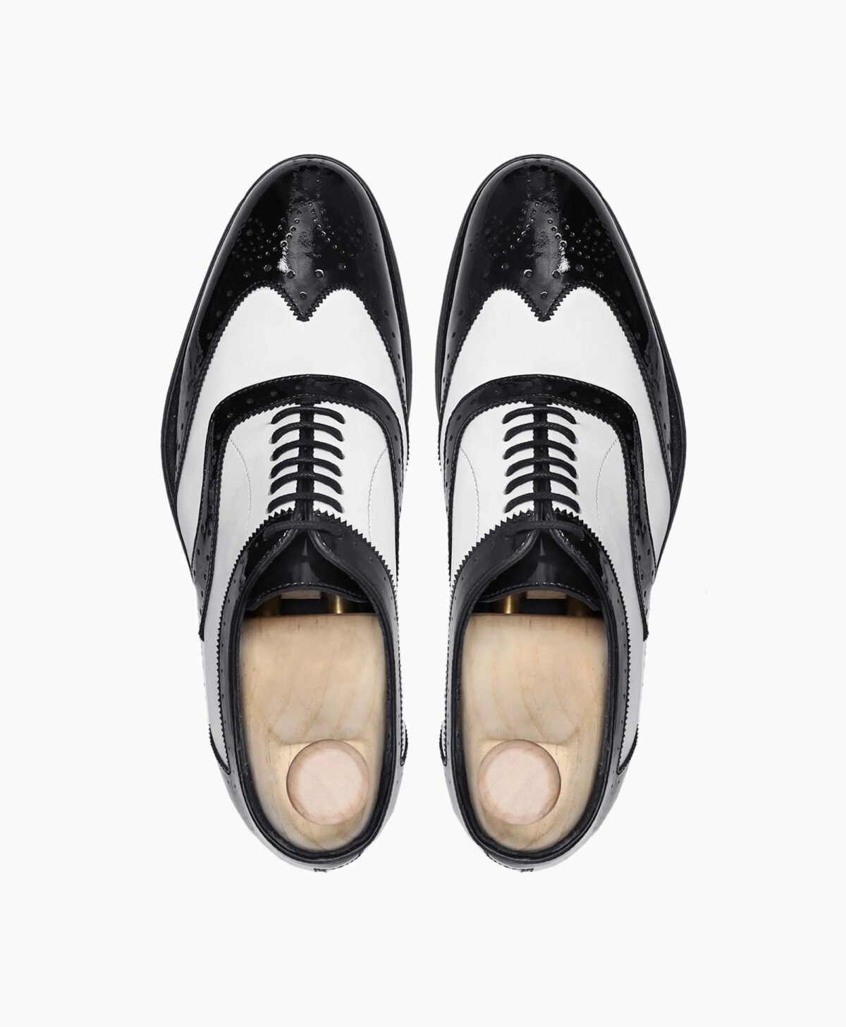 Beverley Oxford Black and White Patent Leather Shoes