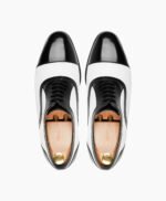 Purbeck Oxford White Calf and Patent Leather Shoes