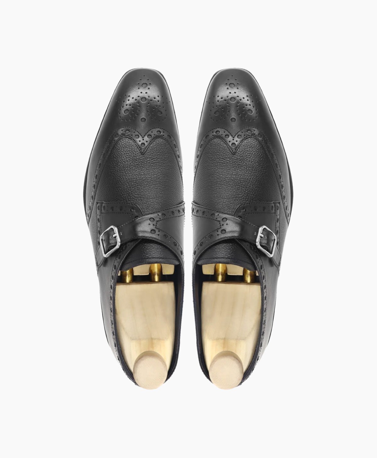 Antioch Single Monkstrap Back Calf and Pebble Grain Leather Shoes Image202