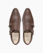 Berkeley Double Monkstrap Brown Pebble Grain Leather Shoes