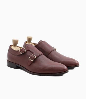 Berkeley Double Monkstrap Oxblood Pebble Grain Leathe Shoes