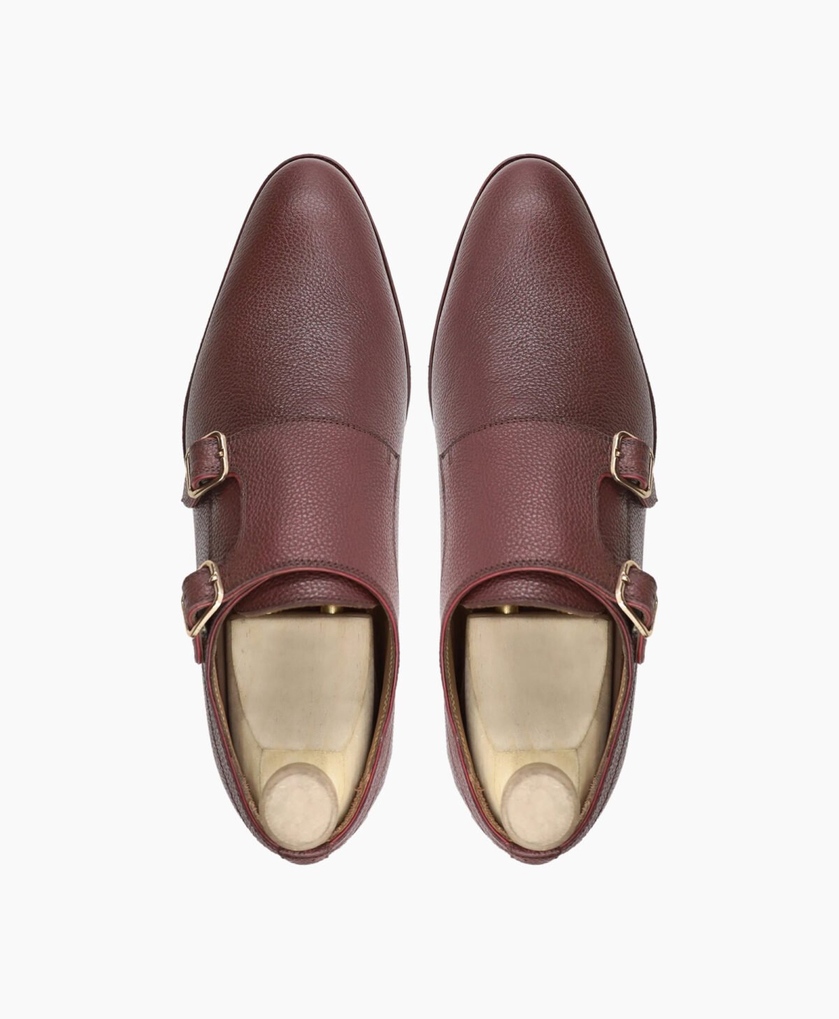 Berkeley Double Monkstrap Oxblood Pebble Grain Leathe Shoes