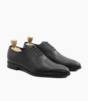 Calistoga Wholecut Black Pebble Grain Leather Shoes