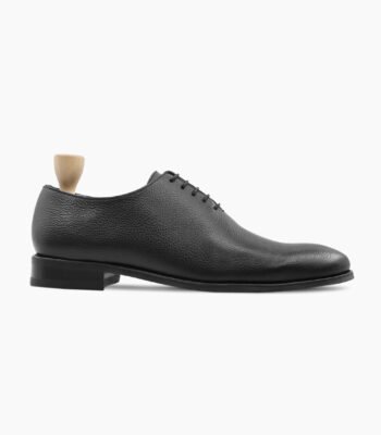 Calistoga Wholecut Black Pebble Grain Leather Shoes