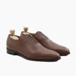 Calistoga Wholecut Brown Pebble Grain Leather Shoes