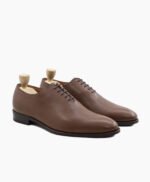 Calistoga Wholecut Brown Pebble Grain Leather Shoes