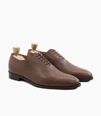 Calistoga Wholecut Brown Pebble Grain Leather Shoes