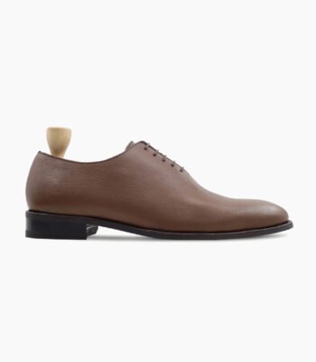 Calistoga Wholecut Brown Pebble Grain Leather Shoes