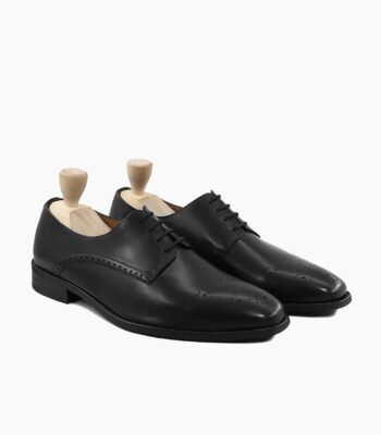Cordova Derby Black Calf Leather Shoes