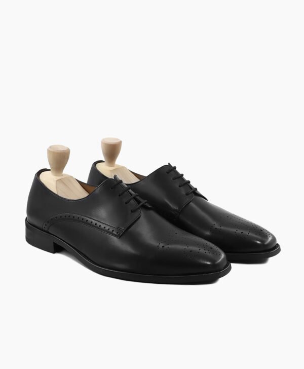 Cordova Derby Black Calf Leather Shoes