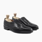 Davis Wholecut Black Calf Leather Shoes