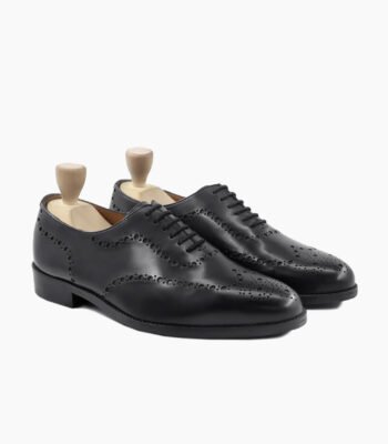 Davis Wholecut Black Calf Leather Shoes