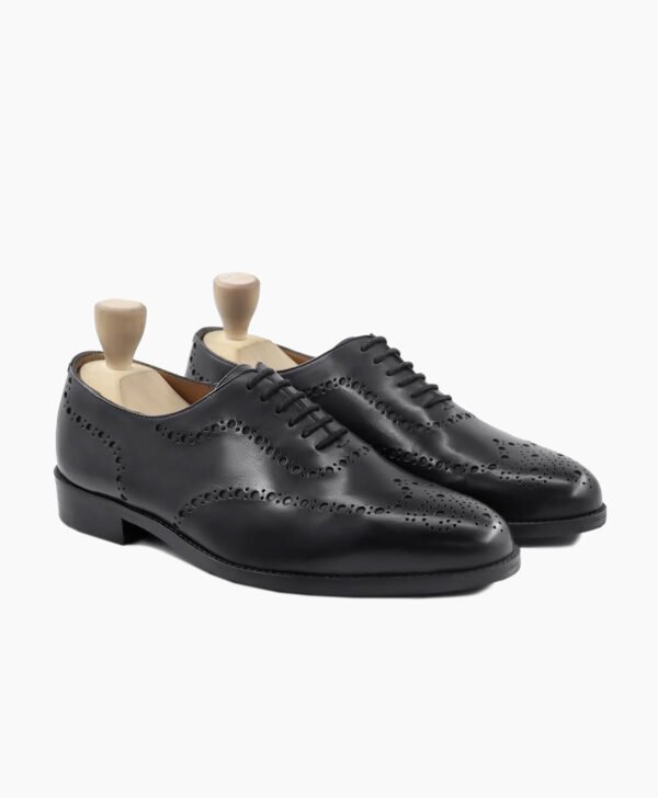 Davis Wholecut Black Calf Leather Shoes