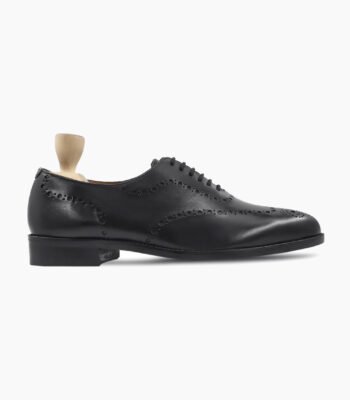 Davis Wholecut Black Calf Leather Shoes