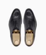 Davis Wholecut Black Calf Leather Shoes