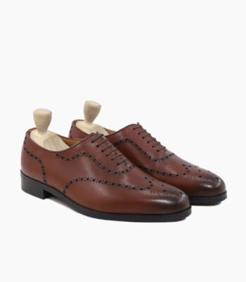 Davis Wholecut Brown Patina Calf Leather Shoe