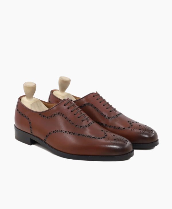 Davis Wholecut Brown Patina Calf Leather Shoe