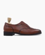 Davis Wholecut Brown Patina Calf Leather Shoe
