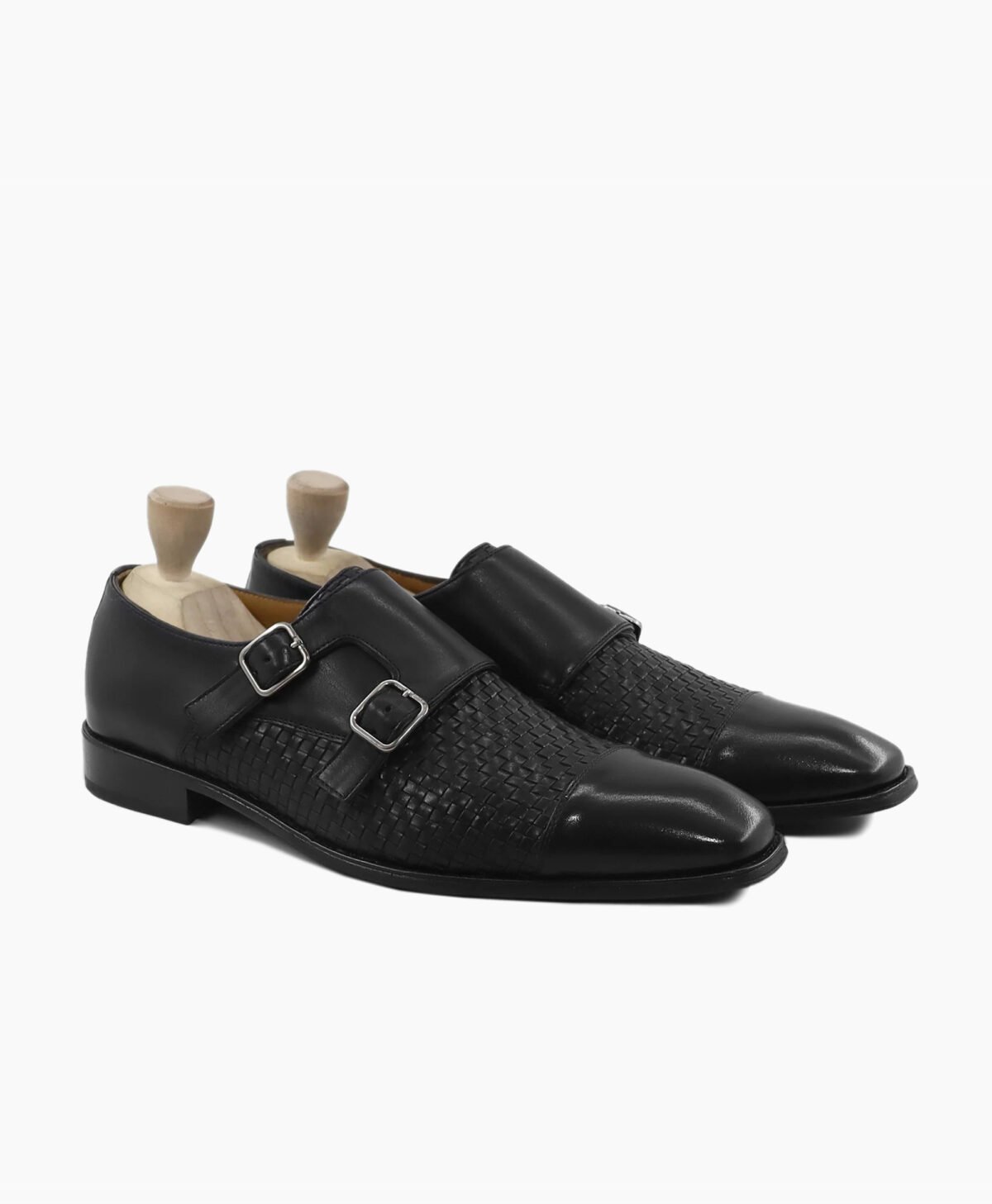 Dawlish Double Monkstrap Black Hand Woven Calf Leather Shoes Image200