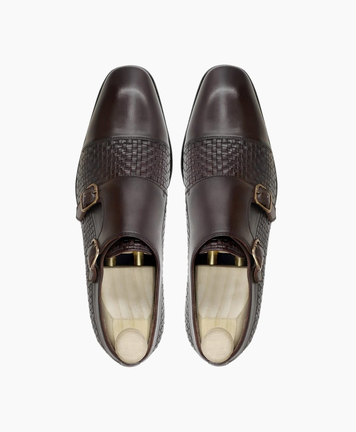 Dawlish Double Monkstrap Dark Brown Hand Woven Calf Leather Shoes Image202