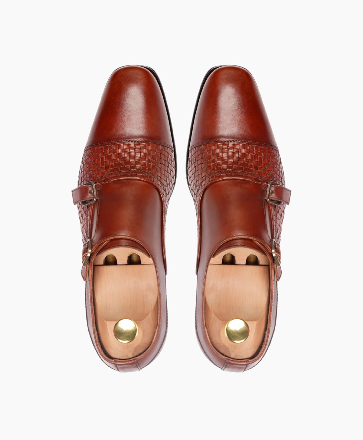 Dawlish Double Monkstrap Reddish Brown Hand Woven Calf Leather Shoes Image202