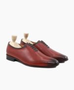 Fontana Wholecut Burnished Oxblood Calf Leather Shoes