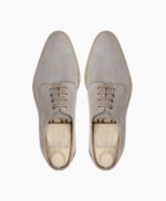 Palmer Derby Steel Gray Kid Suede Shoes