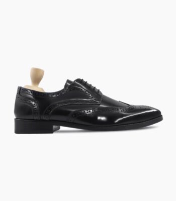 Skagway Derby Black Box Leather High Shine Shoes