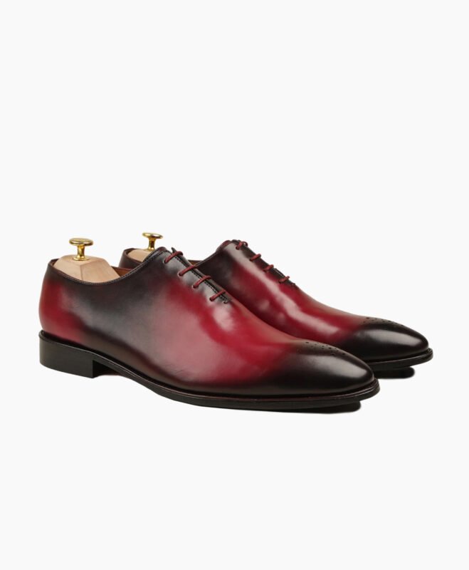 Benton Wholecut Red Patina Calf Leather Shoes