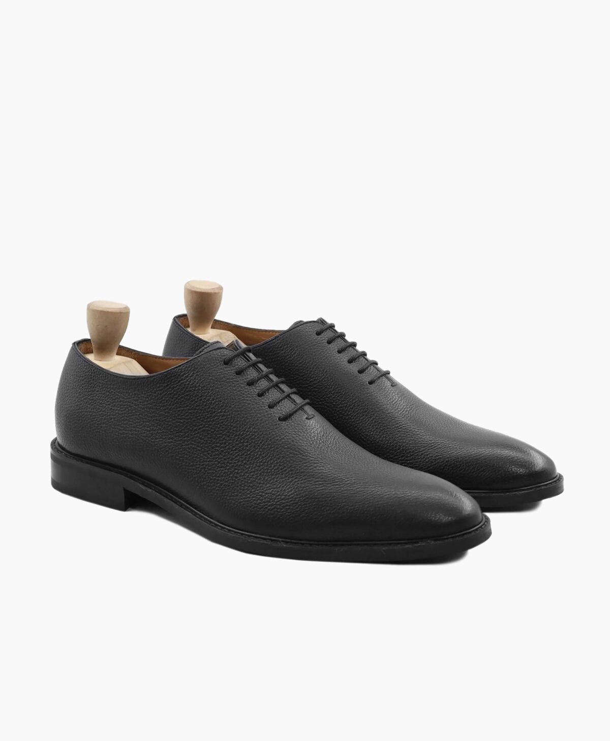 Brighton Wholecut Black Pebble Grain Shoes Image200